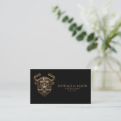 Carte De Visite Code Qr du Salon de Coiffure Professionnel Bronze (Debout devant)
