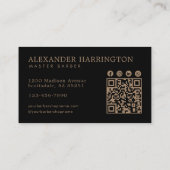Carte De Visite Code Qr du Salon de Coiffure Professionnel Bronze (Dos)