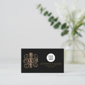 Carte De Visite Code Qr du Salon de Coiffure Professionnel Pieuvre (Debout devant)