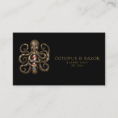 Carte De Visite Code Qr du Salon de Coiffure Professionnel Pieuvre (Devant)