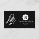 Carte De Visite Code Qr du Salon de Coiffure Professionnel Scorpio (Devant)