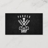 Carte De Visite Code QR du salon de coiffure rustique en photo noi (Dos)
