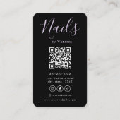 Carte De Visite Code QR du salon de manucure de luxe Technicien de (Dos)