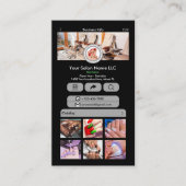 Carte De Visite Code QR du salon de manucure gris sur les réseaux (Devant)