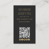 Carte De Visite Code QR du salon de manucure Photo Script Beige (Dos)
