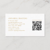Carte De Visite Code QR du Salon Elegant Crown White (Dos)