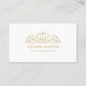 Carte De Visite Code QR du Salon Elegant Crown White (Devant)