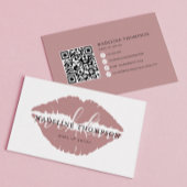 Carte De Visite Code QR du script de calligraphie des lèvres teint