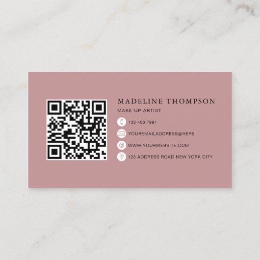 Carte De Visite Code QR du script de calligraphie des lèvres teint (Dos)