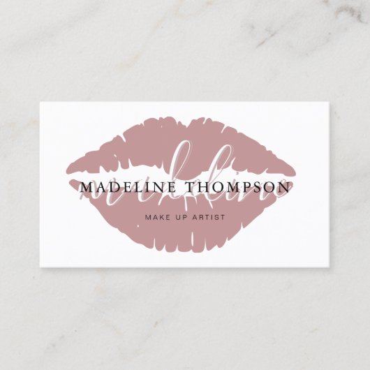 Carte De Visite Code QR du script de calligraphie des lèvres teint (Devant)