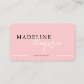 Carte De Visite Code QR du script de calligraphie rose Flamant ros (Devant)