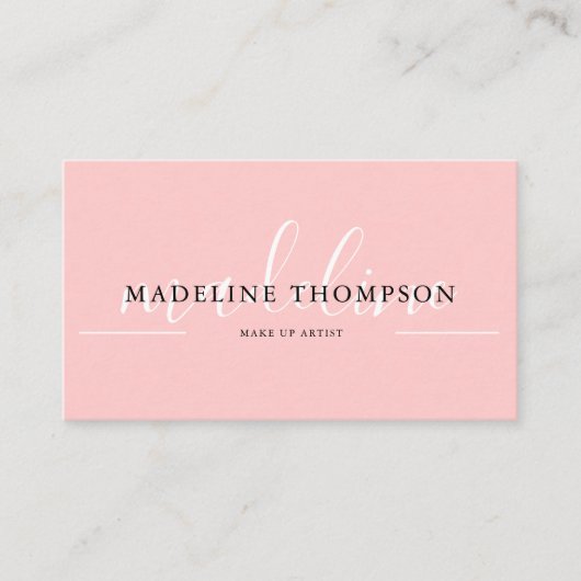 Carte De Visite Code QR du script de calligraphie rose Flamant ros (Devant)