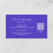 Carte De Visite Code QR du script d'iridescente Opale (Dos)