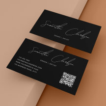 Code QR du script manuscrit noir simple