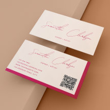 Code QR du script manuscrit rouge beige et Rose