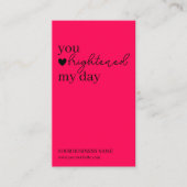 Carte De Visite Code QR du script moderne rose chaud, Merci (Devant)