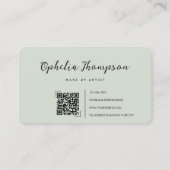 Carte De Visite Code QR du script Sage Green (Dos)
