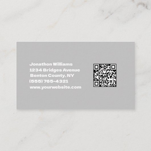 Carte De Visite Code QR du service d'ajustement d'arbre profession (Dos)