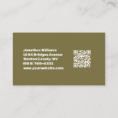 Carte De Visite Code QR du service d'ajustement d'arbre profession (Dos)