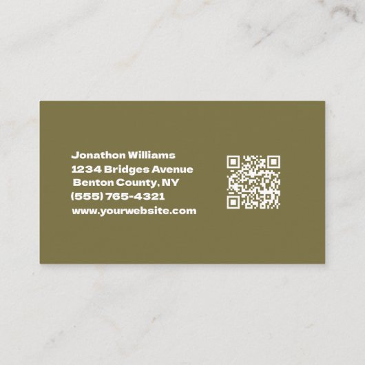 Carte De Visite Code QR du service d'ajustement d'arbre profession (Dos)