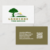 Carte De Visite Code QR du service d'ajustement d'arbre profession (Devant / Derrière)