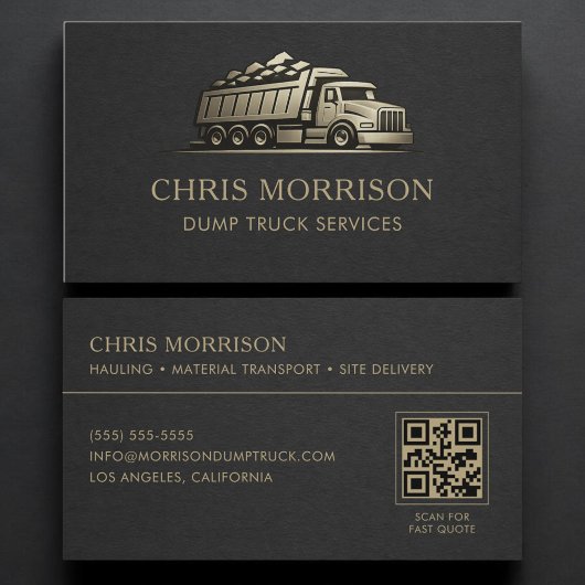 Carte De Visite Code QR du service de camion à benne basculante Pr