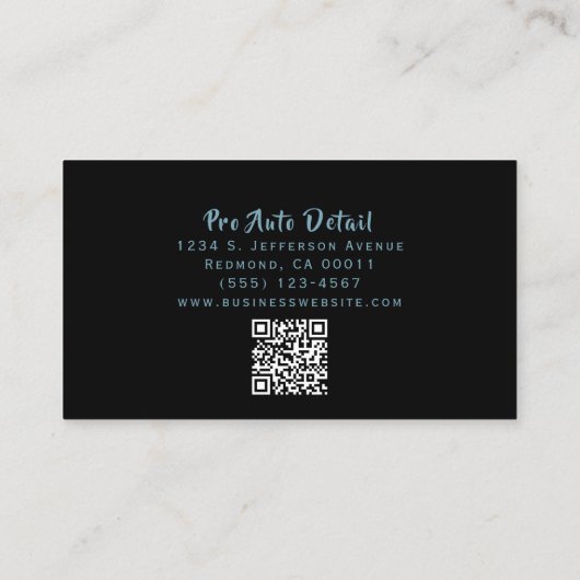 Carte De Visite Code QR du service de nettoyage automatique des dé (Dos)