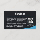 Carte De Visite Code QR du service de nettoyage de fenêtres (Dos)