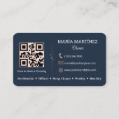 Carte De Visite Code QR du service de nettoyage de maison (Dos)
