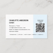 Carte De Visite Code QR du service de nettoyage moderne bleu pour (Dos)