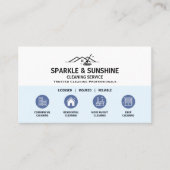 Carte De Visite Code QR du service de nettoyage moderne bleu pour (Devant)