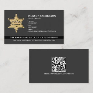 Carte De Visite Code QR du service de police du shérif