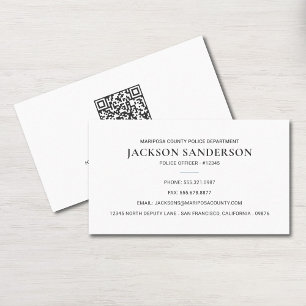 Carte De Visite Code QR du service de police et de maintien de l'o