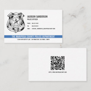 Carte De Visite Code QR du service de police personnalisé