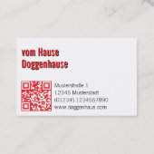 Carte De Visite Code QR du service de portraits d'animaux de compa (Dos)