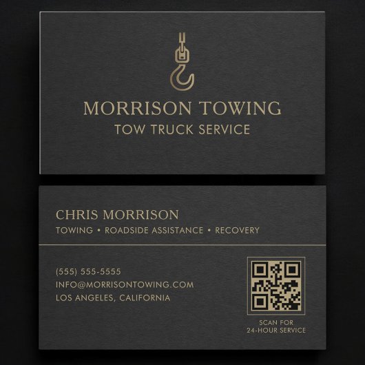 Carte De Visite Code QR du service de remorquage