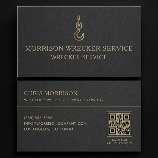 Carte De Visite Code QR du service de remorquage