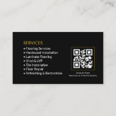 Carte De Visite Code QR du service de revêtement de sol (Dos)