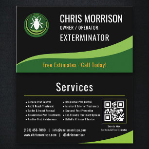 Carte De Visite Code QR du service d'extermination