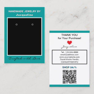 Carte De Visite Code QR du site Web de bijoux de boucles d'oreille