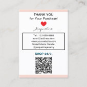 Carte De Visite Code QR du site Web de bijoux rose Blush (Dos)