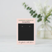Carte De Visite Code QR du site Web de bijoux rose Blush (Debout devant)