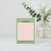 Carte De Visite Code QR du site Web de bijoux roses sauge (Debout devant)