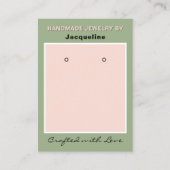 Carte De Visite Code QR du site Web de bijoux roses sauge (Devant)