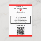 Carte De Visite Code QR du site Web de bijoux rouges et blancs (Dos)