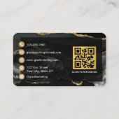 Carte De Visite Code QR du Spa & Massage Moderne en Agate Dorée (Dos)