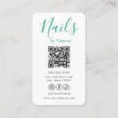 Carte De Visite Code QR du Studio de Manucure Artistique Chic pour (Dos)