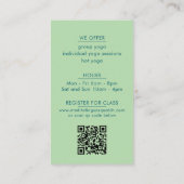 Carte De Visite Code QR du Studio de Yoga Sasquatch Méditatif (Dos)
