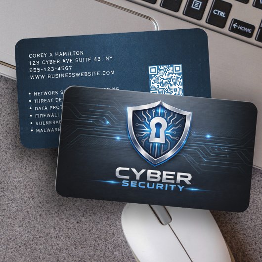 Carte De Visite Code QR du technicien de service de cybersécurité