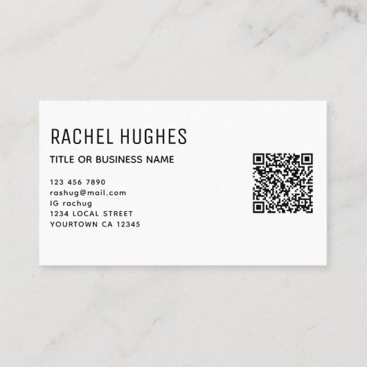 Carte De Visite Code QR du tournesol (Dos)